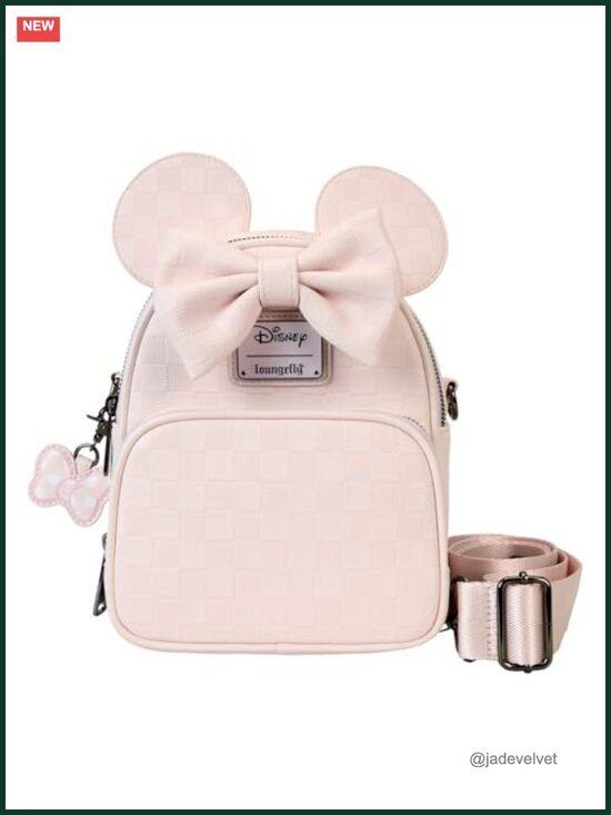 Loungefly Minnie Mouse Checkered Faux Leather Convertible Mini Backpack main image 4